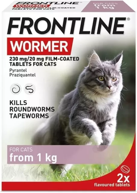 FRONTLINE WORMER - Cat Worming Treatment - 2 Tablets - NEW