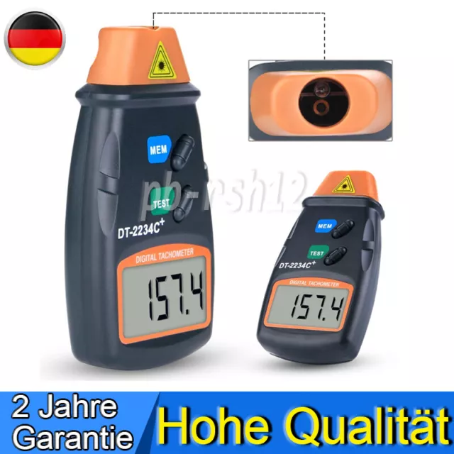 LCD Digital Laser Umdrehungsmesser Tachometer Drehzahlmesser Berührungsloser DE