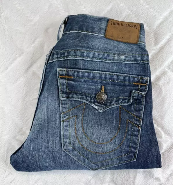 TRUE RELIGION JEANS Mens Geno Relaxed Slim Flap Pockets Made in US - Sz ...