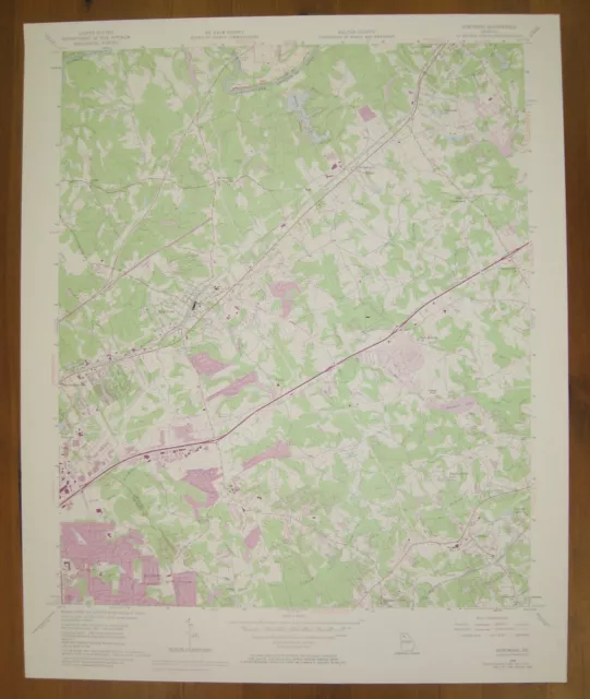 Norcross, Georgia 1956 Revised 1968 & 1973 Original Vintage USGS Topo Map