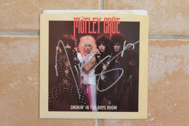 Nikki Sixx Signed Motley Crue Smokin' In The Boys Room 1985 Record 45 The Dirt