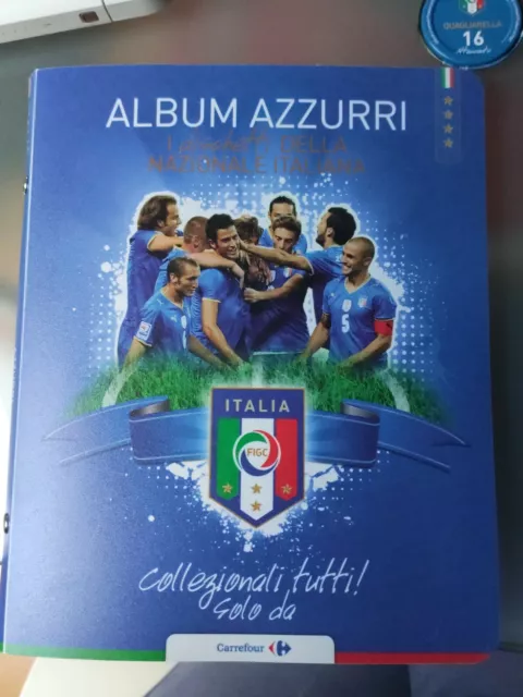 ALBUM NON COMPLETO dischetti azzurri NAZIONALE ITALIA carrefour MONDIALI 2010