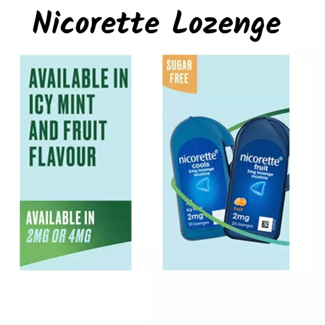 Nicorette Lutschtabletten erhältlich in eisigem Minz- & Fruchtgeschmack 2 mg & 4 mg brandneu