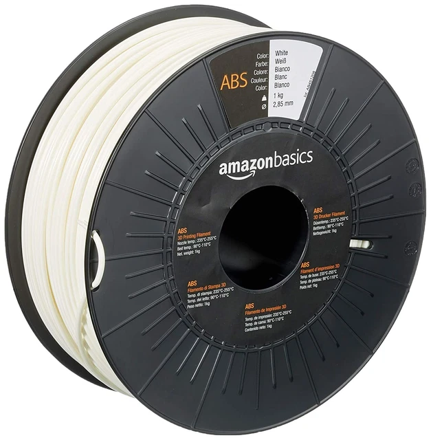 FILAMENT D'IMPRIMANTE AMAZONBASICS Petg3D, 2,85 mm, blanc 1 kg Spool