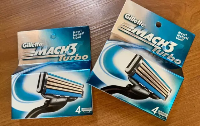 1 NEW Gillette Mach3 Turbo Cartridges Razor Blades 2 available shaving Mens