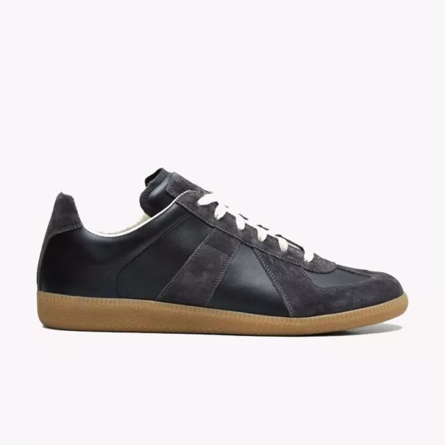 Maison Martin Margiela Black Dark Gray Gat German Army Trainer Replica Sneakers