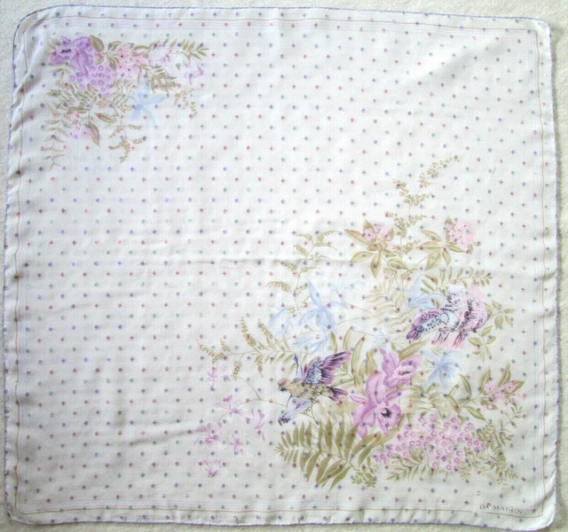 Foulard Vintage DA MAREN En 100% Soie - Dimensions 84x88 Cm - Couleur Orange - Très Bon état