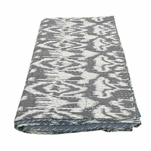 Edredón Kantha Hecho a Mano India Talla Reina Colcha Algodón Cubierta Bohemia Lanzamiento