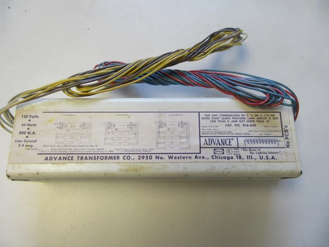 Advance Ballast  976-A40 Sign  Ballast 2,3 or 4 T12HO Lamps  NEW in Old Box