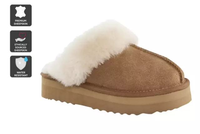 UGG Outback Platform Scuff Slides (Chestnut), Women's UGG Boots & Slippers,