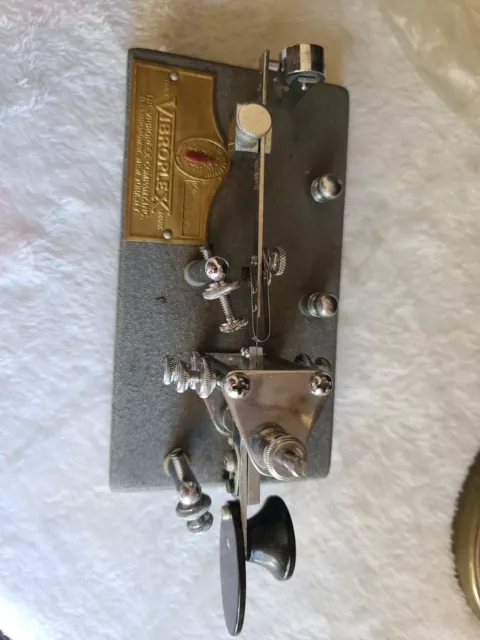 Vintage BEAUTIFUL Vibroplex Telegraph Morse Code Key Bug