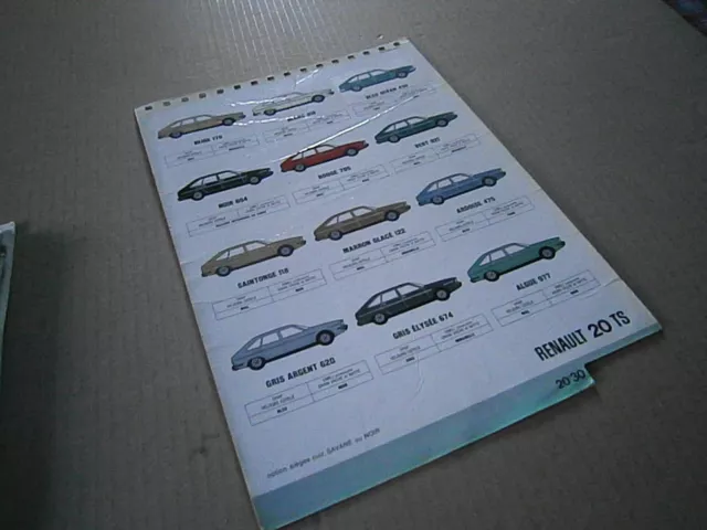 Catalogue  pub auto prospectus catalogue teintier couleur Renault R 20 TS