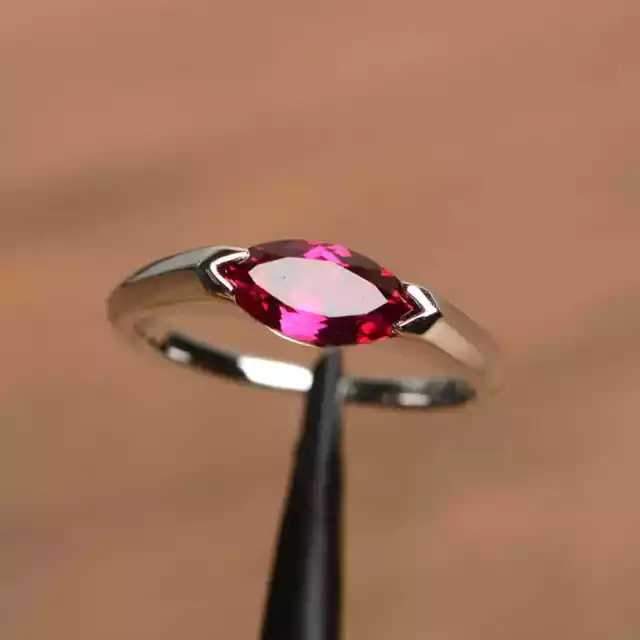 925 Sterling Silver Certified Handmade 3.25 Carart Ruby Gemstone Cluster Ring 2