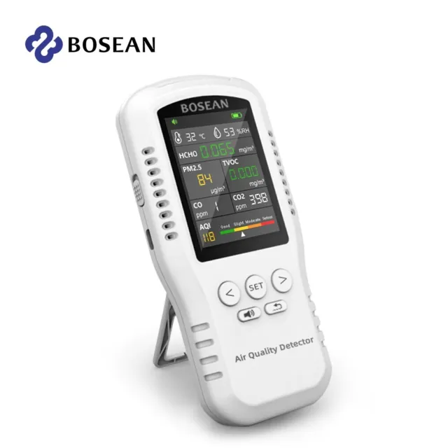 Bosean Monitor qualità aria CO2 CO PM2.5 HCHO TVOC Monitor temperatura umidità