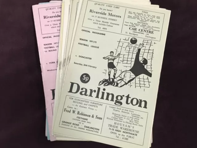 DARLINGTON - HOME  - DIVISION 4 - League - 1971/1972 - select programs required