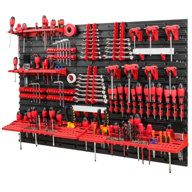 Tool Wall 1152 x 780 mm Set of 58 Tool Holders with Perforated Wall Storage S...