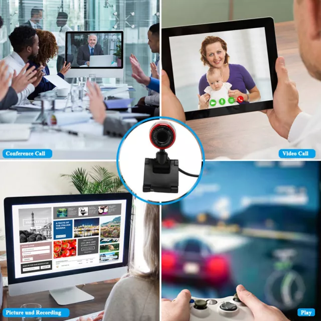 USB2.0 with MIC HD Webcam Web Camera Cam 360 Degree for Computer PC Laptop