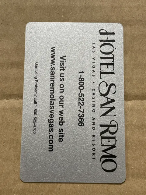 HOTEL SAN REMO Las Vegas Casino and Resort Silver Room Key Card