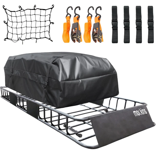 MOCKINS ROOF RACK Rooftop Cargo Carrier with Cargo Bag & Bungee Net 64