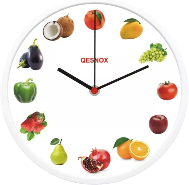 Kitchen Clock, Kitchen Wall Clock Silent Sweep Movement Home Decorating, 30CM