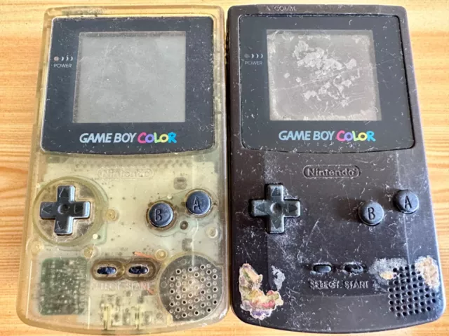 LOT OF 2 Nintendo Gameboy Color Purple Clear Handheld - Parts or Repair BUNDLE LOT OF 2 Nintendo Gameboy Color Purple Clear Handheld - Parts or Repair BUNDLE