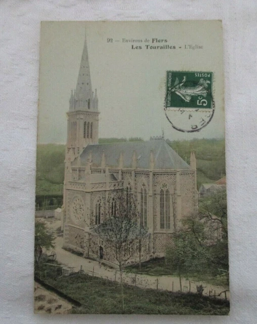 Cpa Orne 61 Environs De Flers Les Tourailles L'eglise