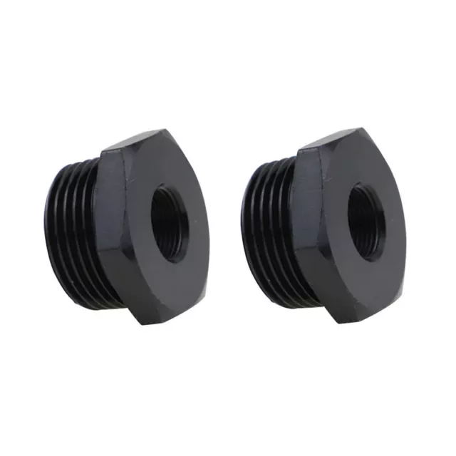 2pcs Automotive Threaded Oil Filter Adapter 1/2-28 to 3/4 NPT Aluminum Black