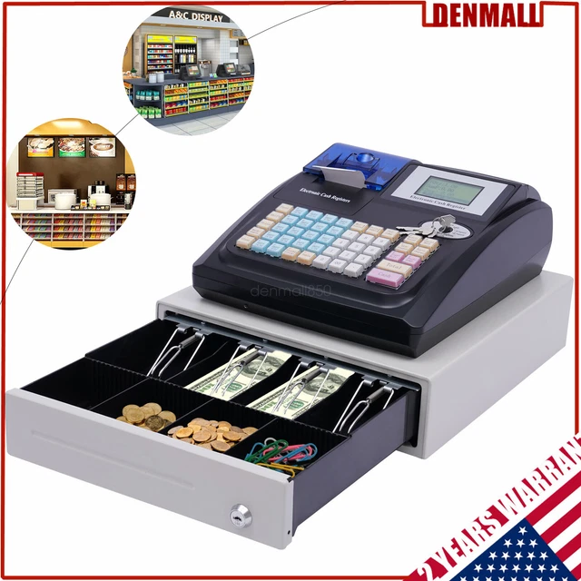 POS System Cash Register Electronic Cash Management System Register w/ Drawer