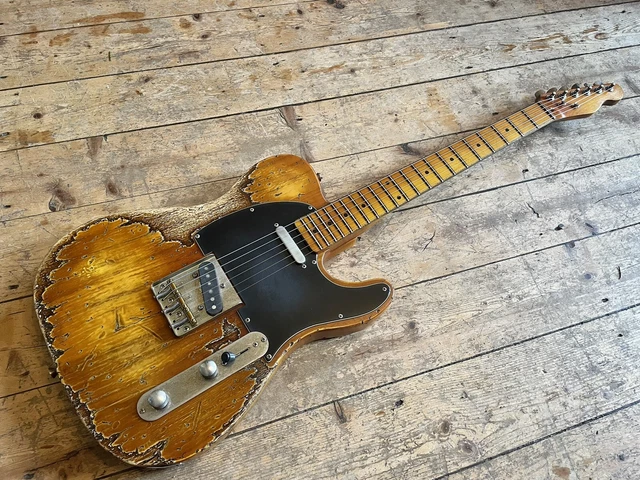 Telecaster Butterscotch Black Guard Heavy Relic Vintage Style Nitro Great Player