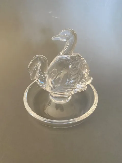 Baguier / Coupe En Cristal Décor 2 Cygnes Lalique