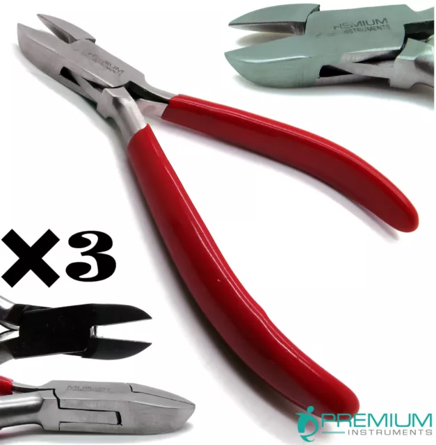 3× Diagonal Side Cutter Pliers 12cm Working End 2cm Jewellery Making Tools