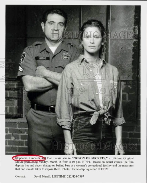 1997 Press Photo Stephanie Zimbalist and Dan Lauria in "Prison of Secrets" Movie