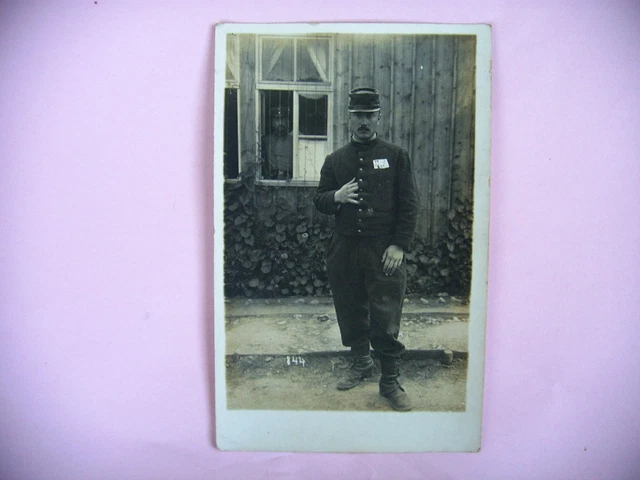 1915 CPA Military War Character Soldier Photo Card
