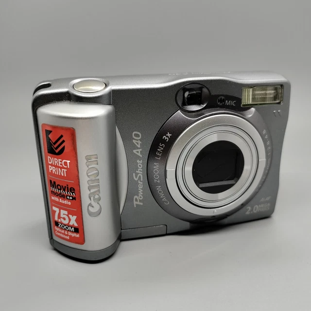 Canon PowerShot A40 2.0 MP Compact Digital Camera Silver Tested