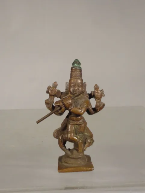 Antique Indian Copper Bronze Deity Buddhist Figure Hindu Vishnu Miniature