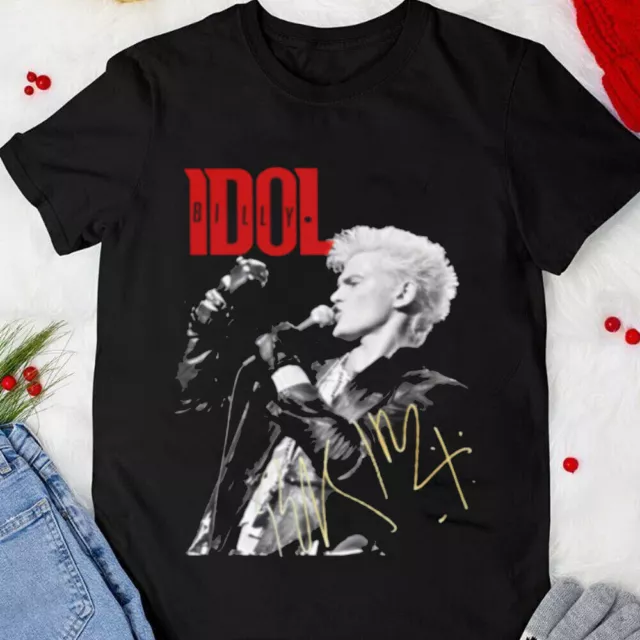 Billy Idol T-shirt Billy Idol Signature Short Sleeve Cotton Shirt Men Women