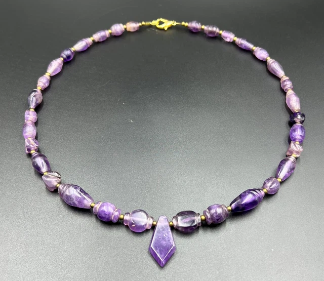 South East Asian Burmese Pyu Pagan Antiquities Amethyst Jewelry Beads Necklace