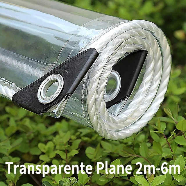 1-10m Transparent Plane mit Ösen Wasserdicht für Gewächshaus Balkon Pavillon