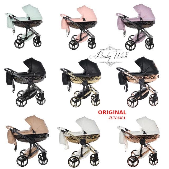 JUNAMA HANDCRAFT  V2 NEW  MODERN PRAM BABY STROLLER 2in1 CARRYCOT + PUSHCHAIR
