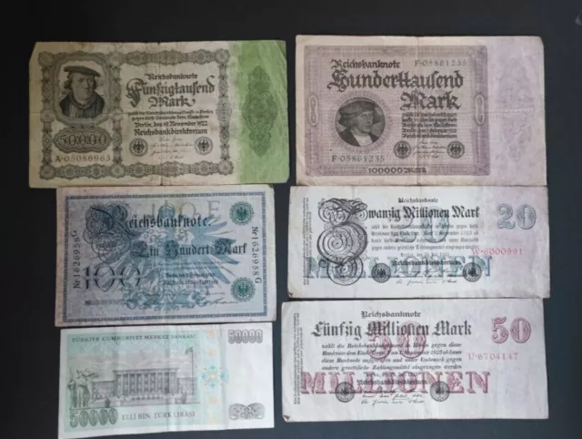 Deutsche Reichsbank  Banknoten ab ca 1908, 1x Lira, Deutsches Reich, Lira