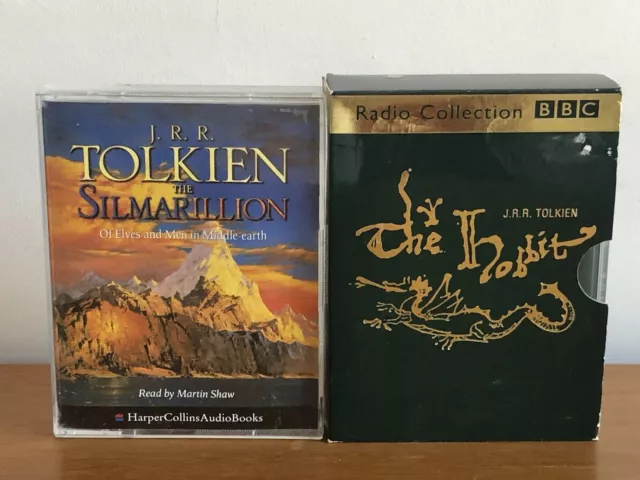 The Hobbit / The Silmarillion JRR Tolkien Audio Book Cassette Tape Set inc Map