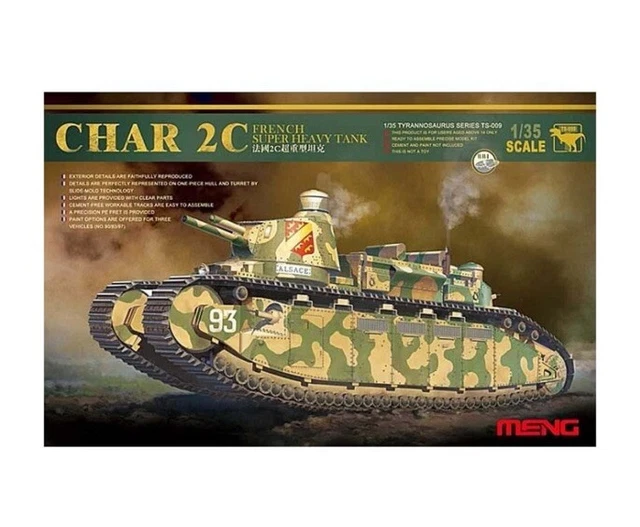 Maquette Meng TS-009 Char 2C Français Super Lourd 1/35 - Avec Extras - Niveau Avancé