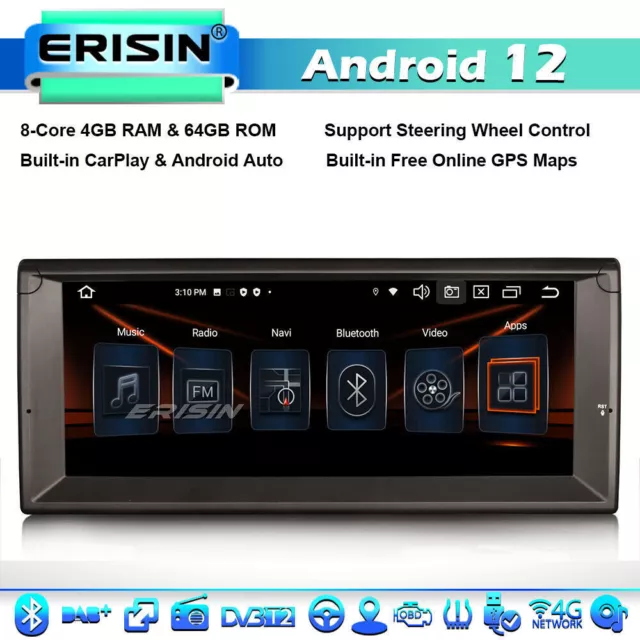 10.25“ GPS Android 12 Autoradio Navi DAB+CarPlay TNT DSP for BMW Série 5 E39 M5