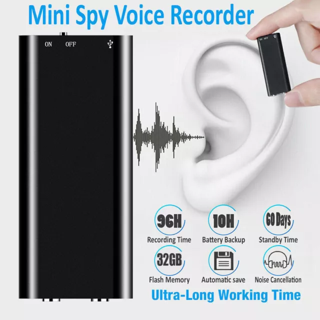 Mini Spy Audio Recorder Voice Listening Device 96 Stunden Fehleraufzeichnung 16G