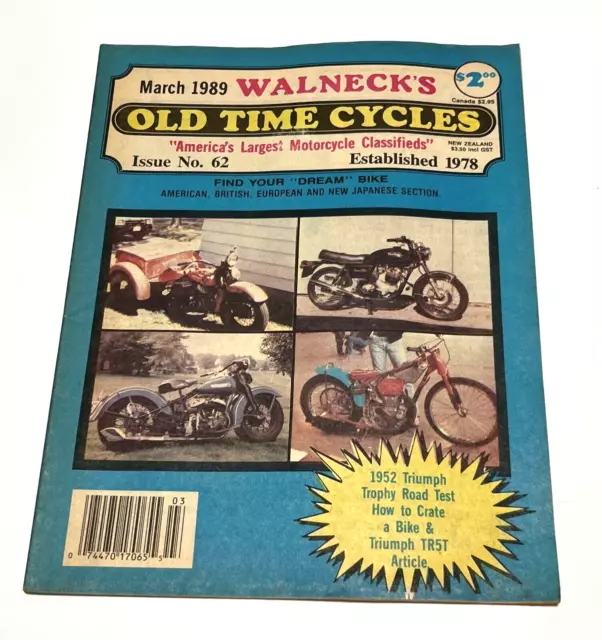 WALNECK'S Old Time Cycles Motorcycle Classified March 1989 Issue No. 62
