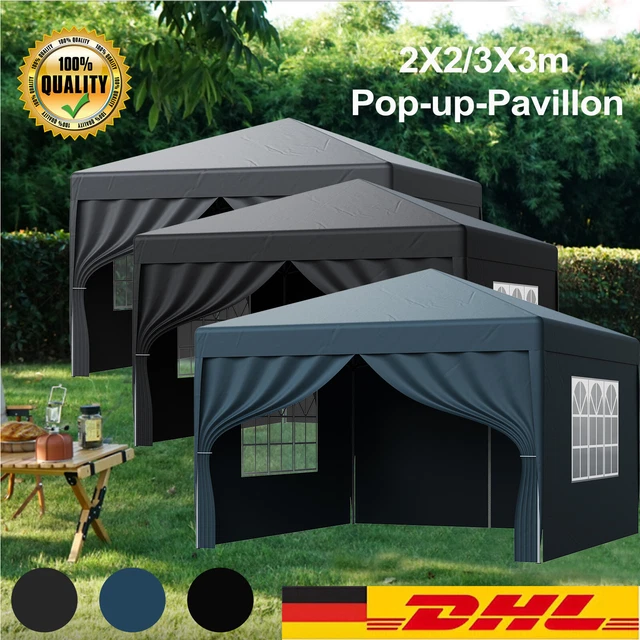 Primaster Pavillon Forli 295x295cm - Gartenzelt Mit Seitenvorhang
