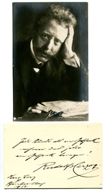 RUDOLF HERZOG - orig. Autogramm mit Portrait - 1912 - autograph, signed