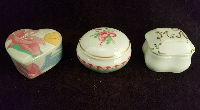 3 Anciennes Boîtes À Pilule En Porcelaine HAVILAND Limoges