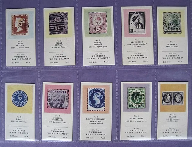 TWININGS TEA - RARE STAMPS 2nd SERIES - WITH RED OVERPRINT - 1960 - VG