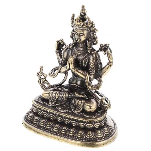 Messing Buddha-Statue-Ornament Kleine Buddhistische Avalokiteshvara-Figur